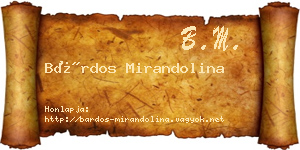Bárdos Mirandolina névjegykártya